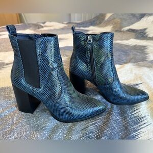 SOLD Scoop Iridescent Chelsea Snakeskin Booties